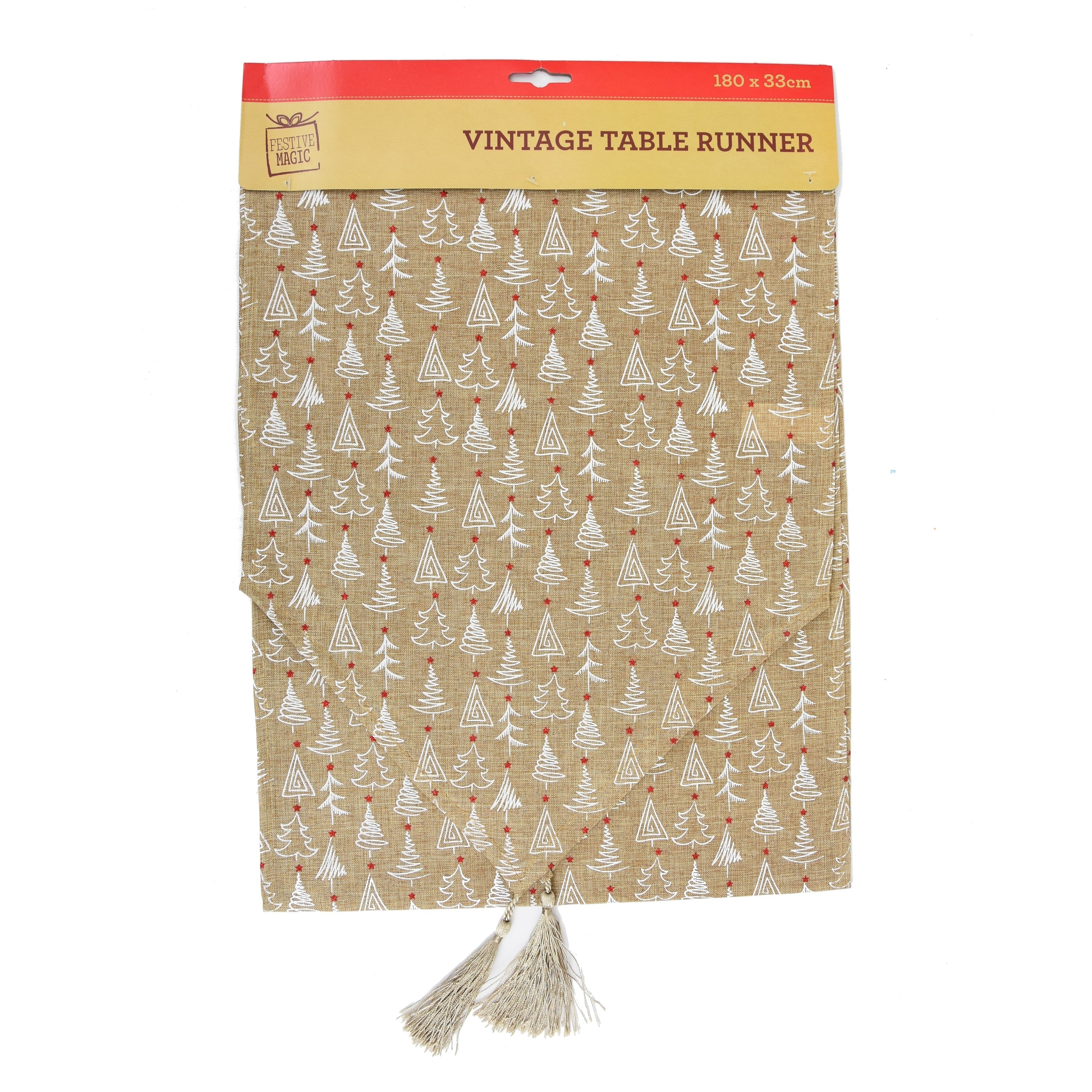 Table Runner Glitter Golden Trees- 180 x 33 cm