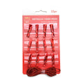 Card Pegs - 12pc, Metallic Red, 1.5m String
