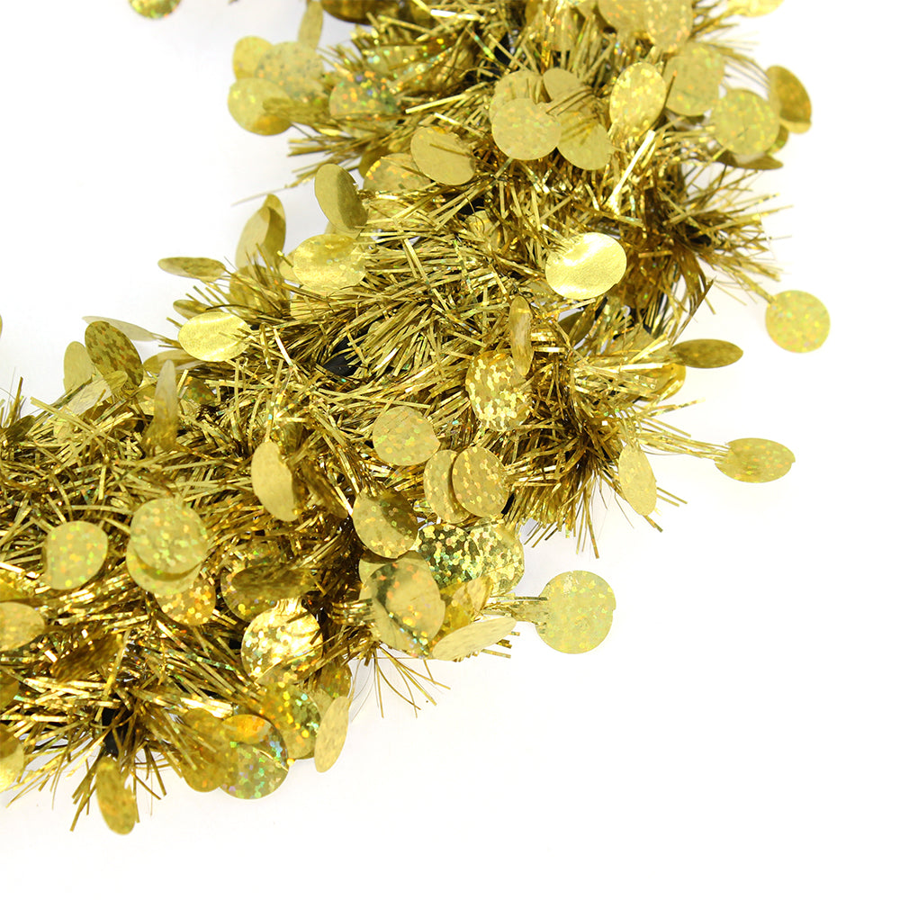Tinsel Berry Wreath - Golden, 25cm, 1pc