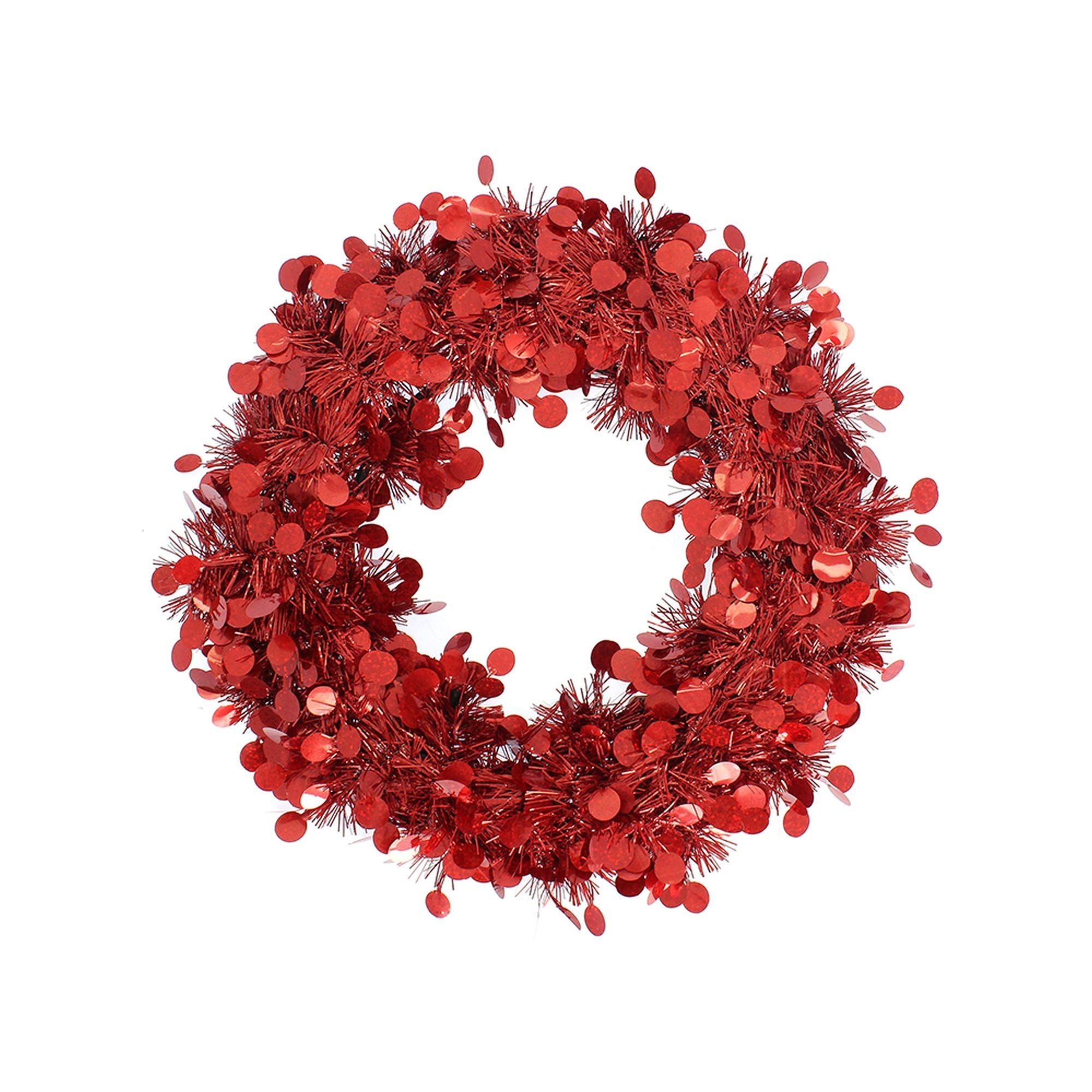 Tinsel Wreath Halo Dots Red 25Cm 1Pc