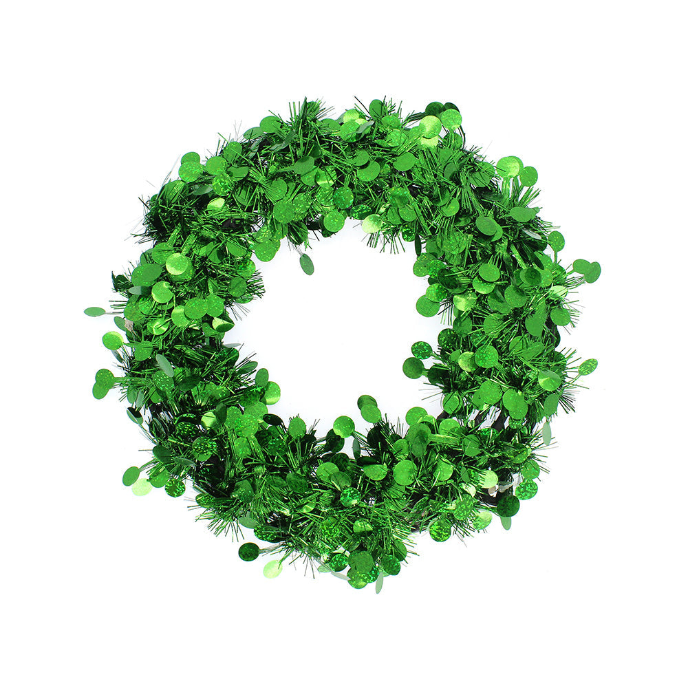 Tinsel Berry Wreath - Green, 25Cm, 1Pc