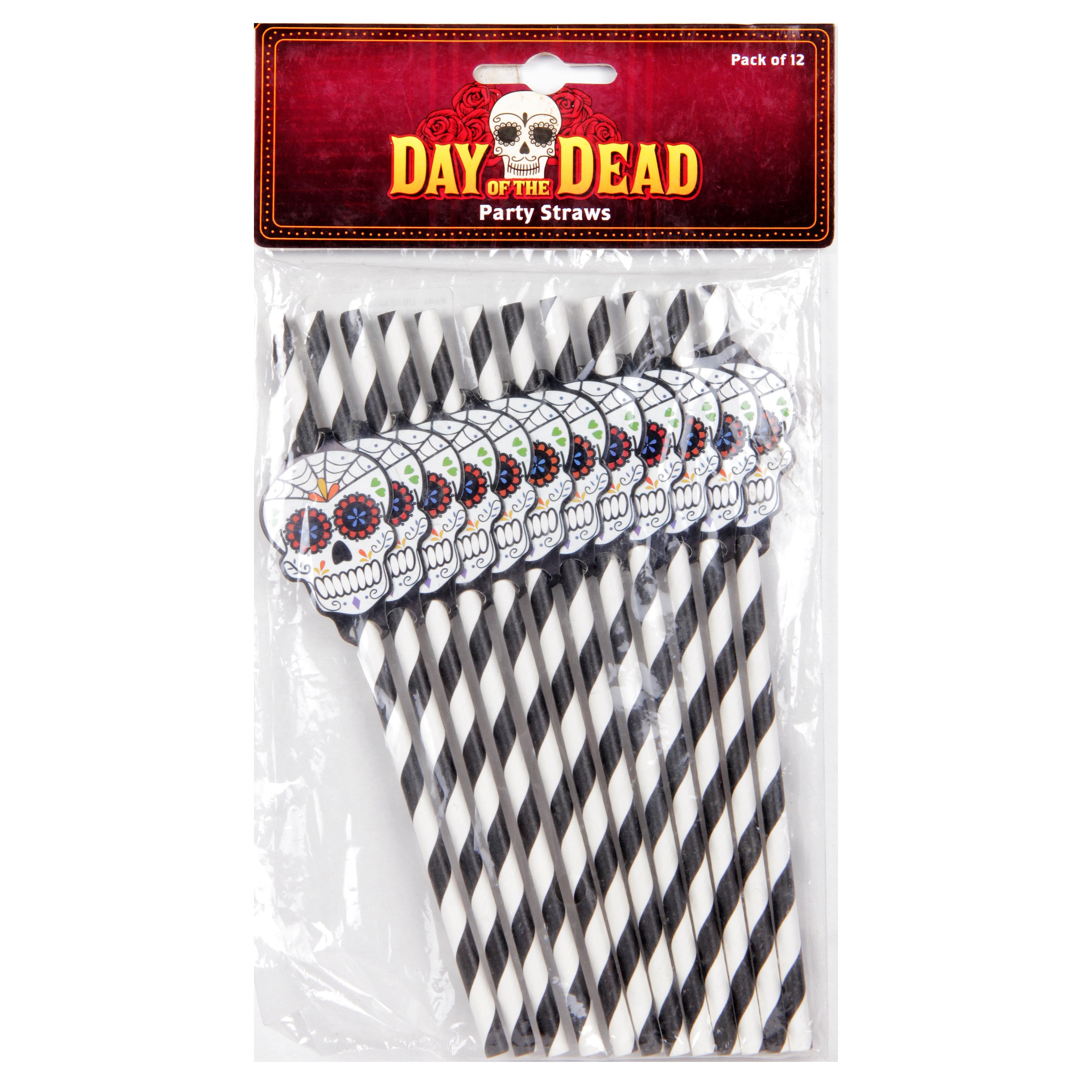 Party Straws - Day of the Dead 12pcs