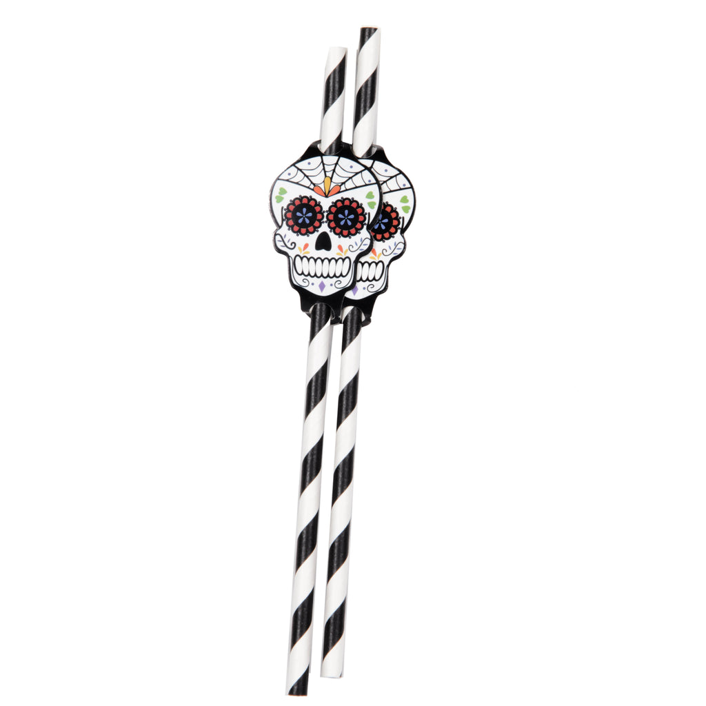 Party Straws - Day of the Dead 12pcs