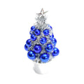 Tinsel Tree with Baubles - Silver & Blue, 16cm