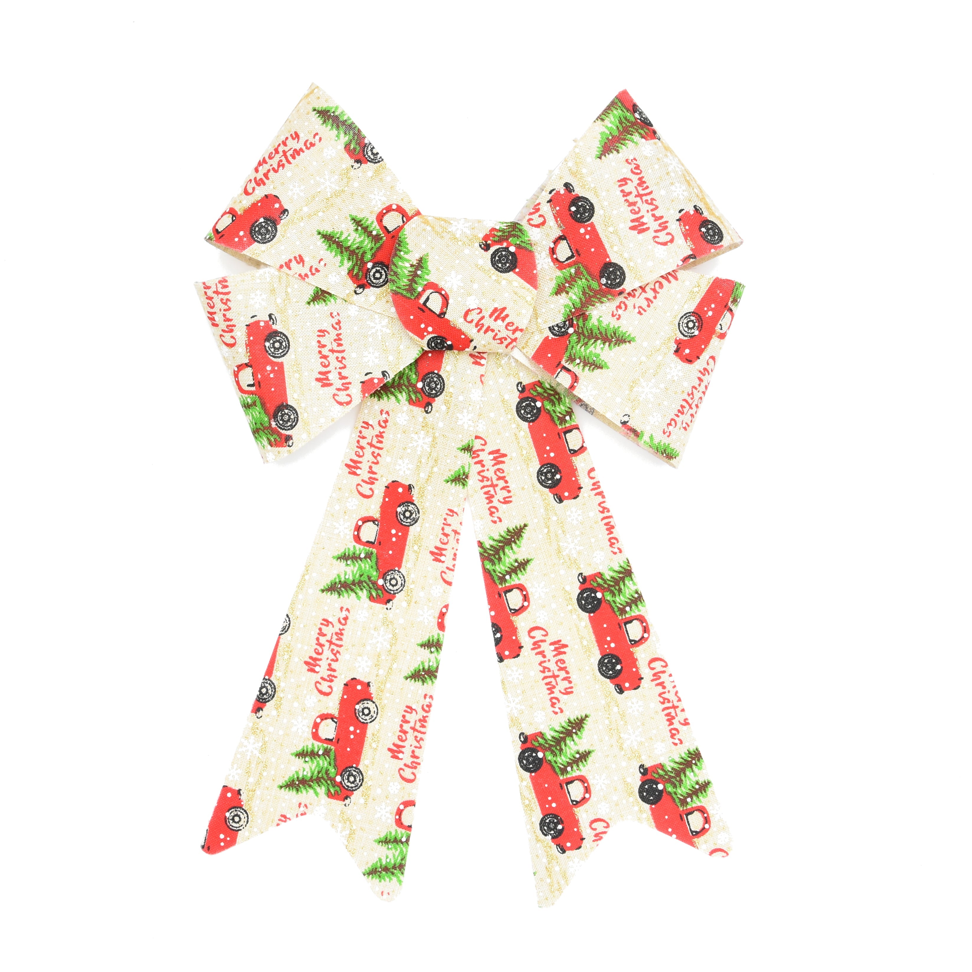 Christmas Vintage Printed Bow - Christmas Cheer, 23x35cm