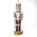 Christmas Decoration - Mini Nutcracker, Silver Glitter, 13 CM