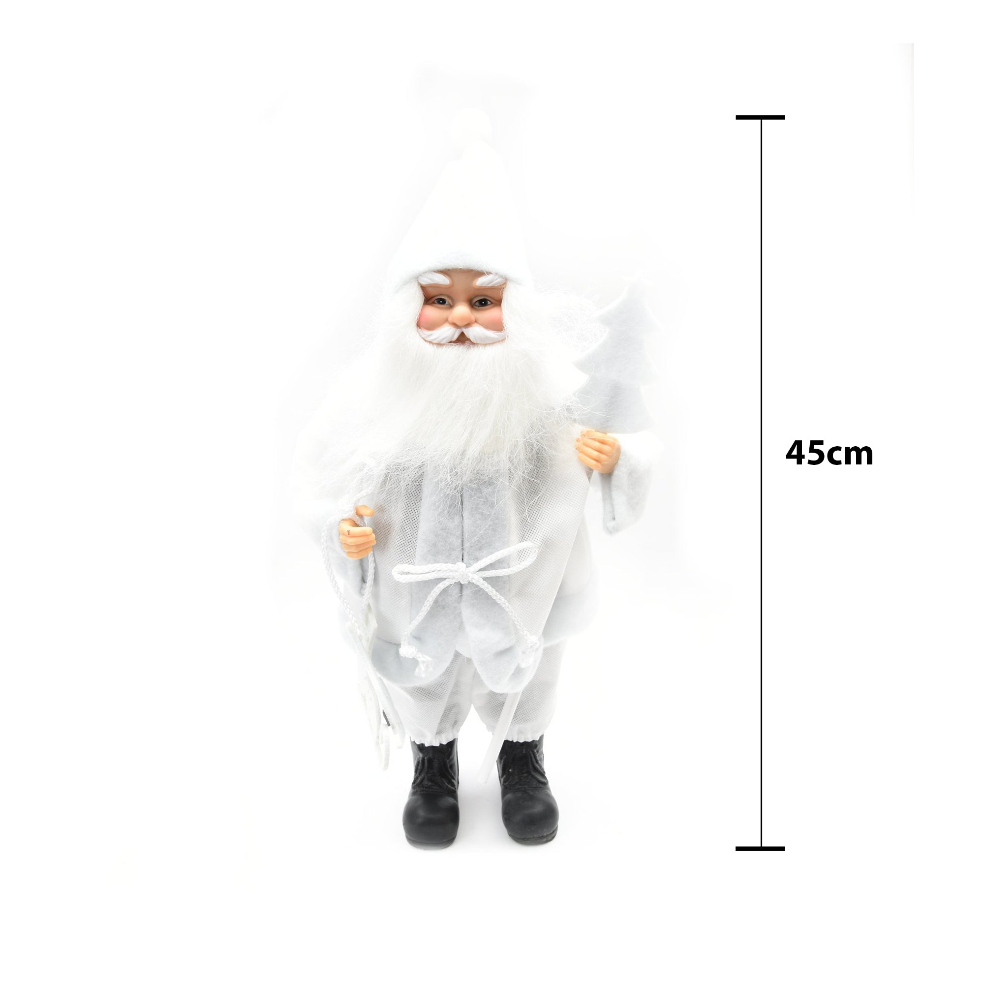 Christmas Decoration - Santa Clause Figurine, White, 45cm, 1pc