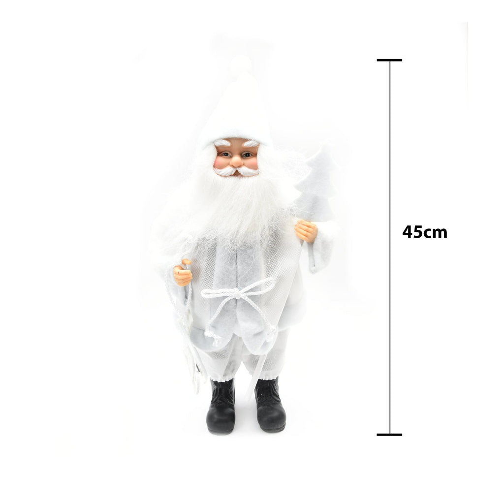 Christmas Decoration - Santa Clause Figurine, White, 45cm, 1pc