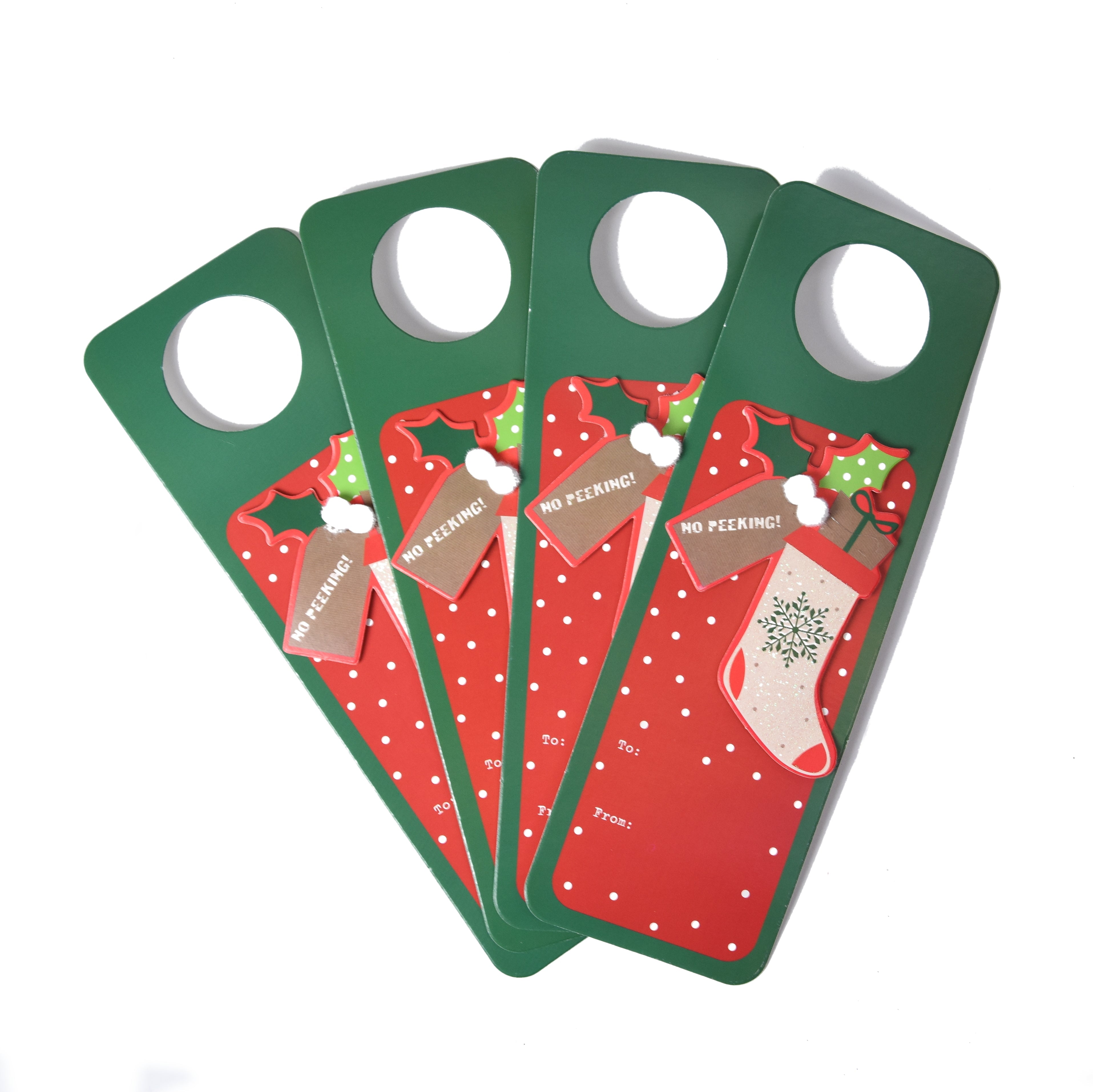 Wine Bottle Gift Tag - Stocking, 4pc