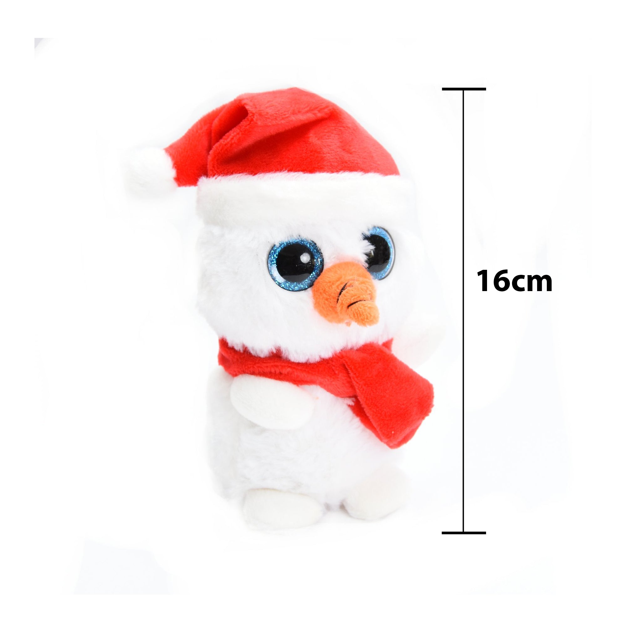 Soft Toy - Glittery Eye Snowman, 16cm, 1pc