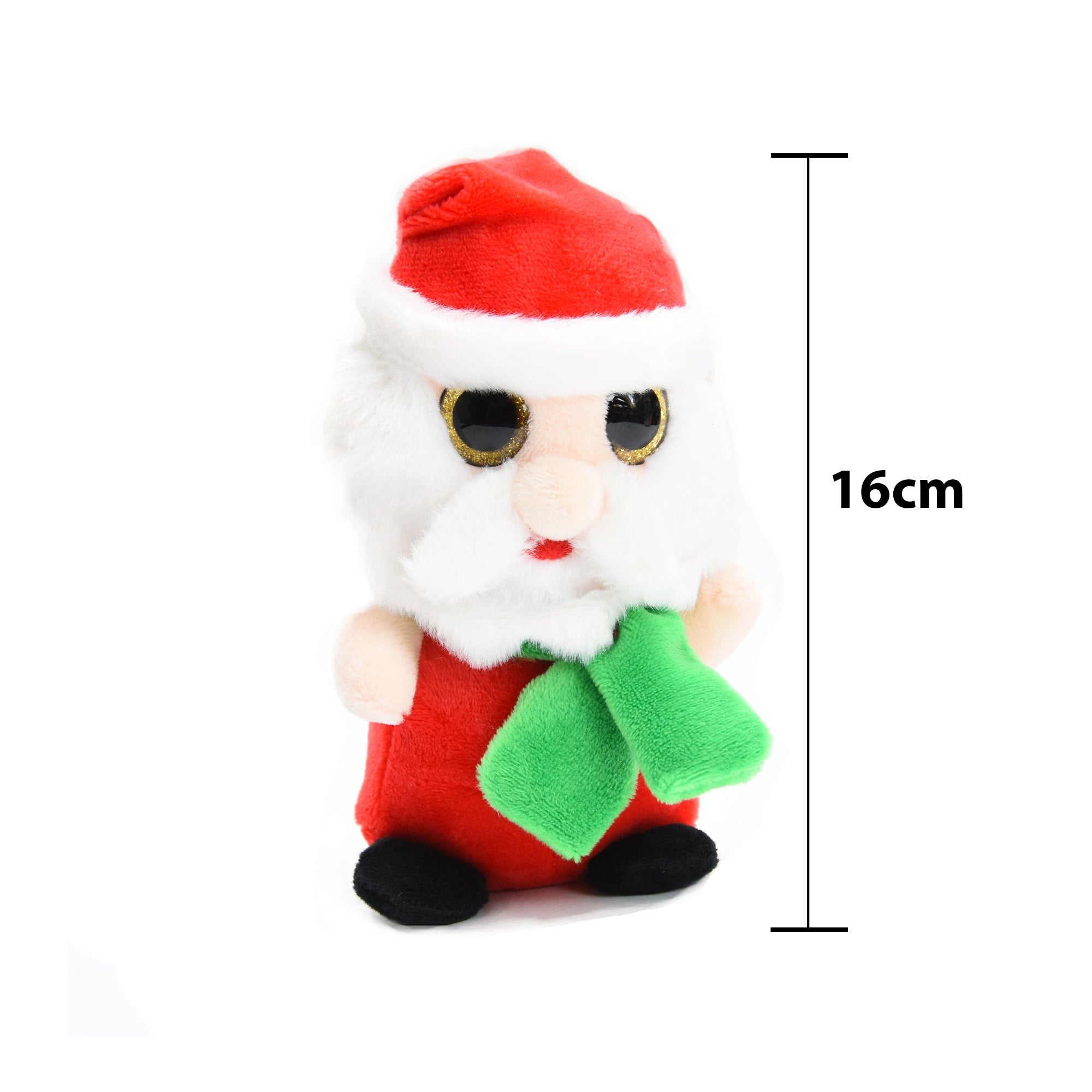 Soft Toy - Glittery Eye Santa Claus, 16cm, 1pc