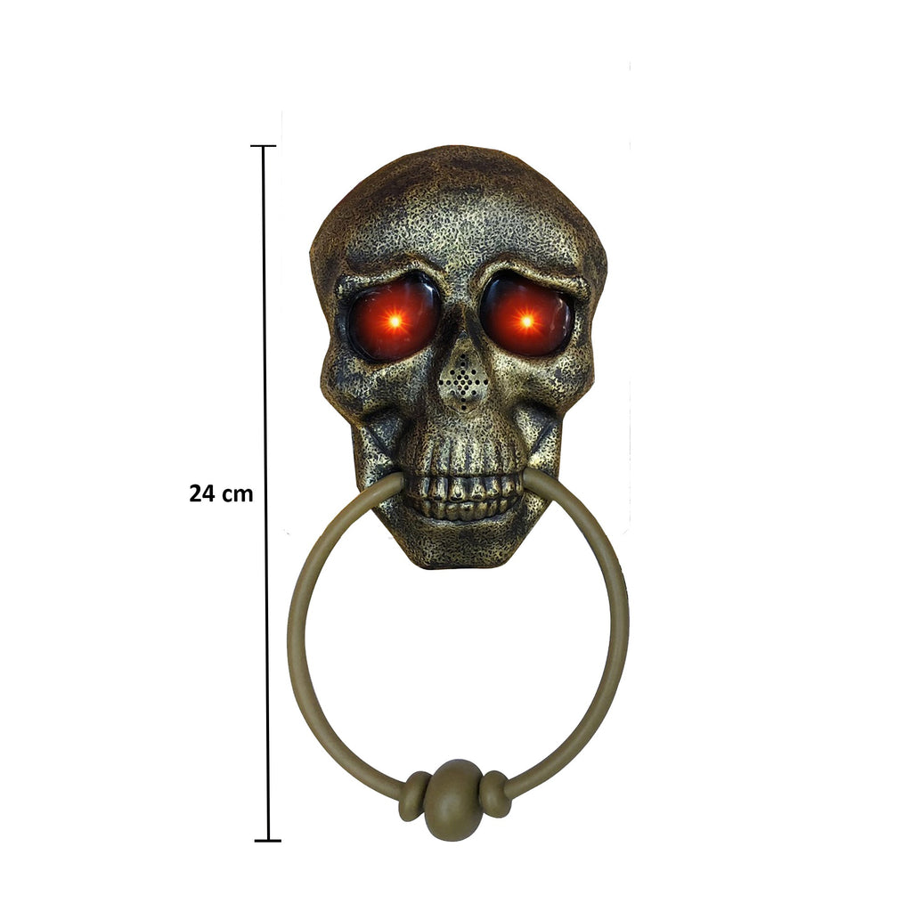 Haunted Skull Door Bell With Battery Operated 24cm Bronze