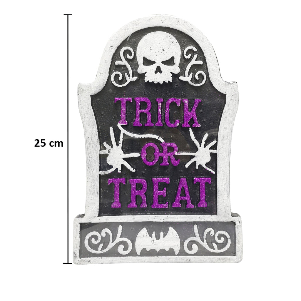 Thermocol Tombstone -Trick Or Treat, 25cm Assorted  1pc