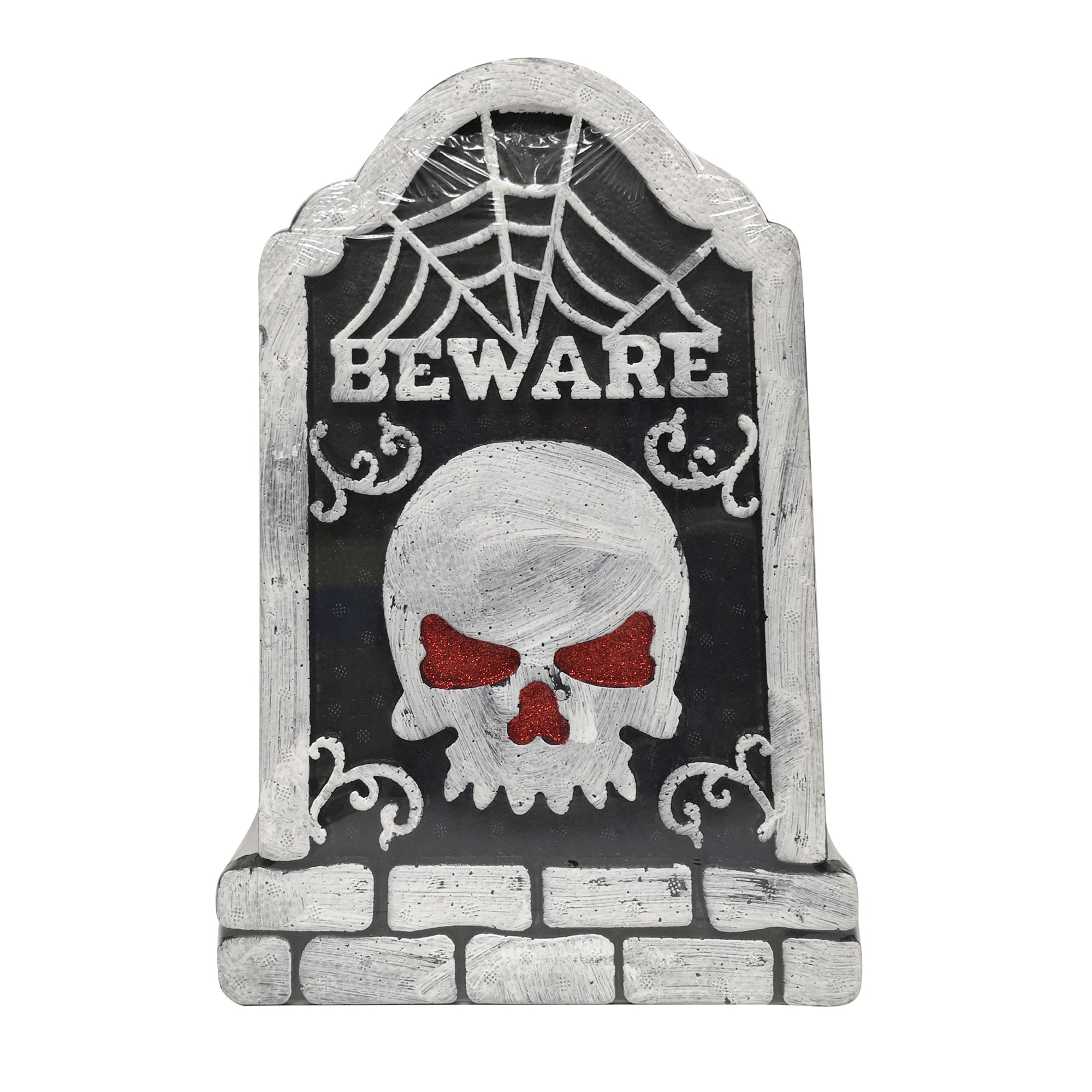 Thermocol Tombstone Beware 25cm - Assorted Design