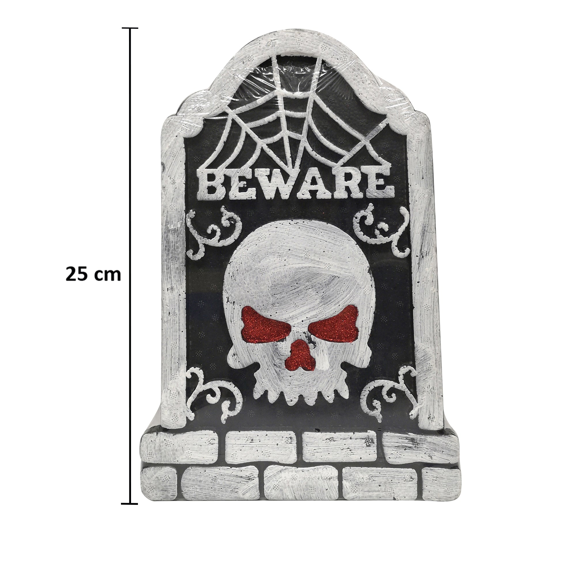 Thermocol Tombstone Beware 25cm - Assorted Design