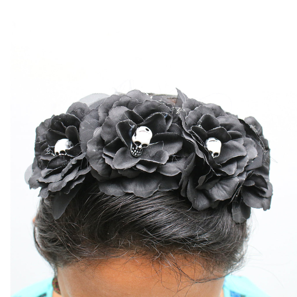 Halloween Hairband With Skull Black