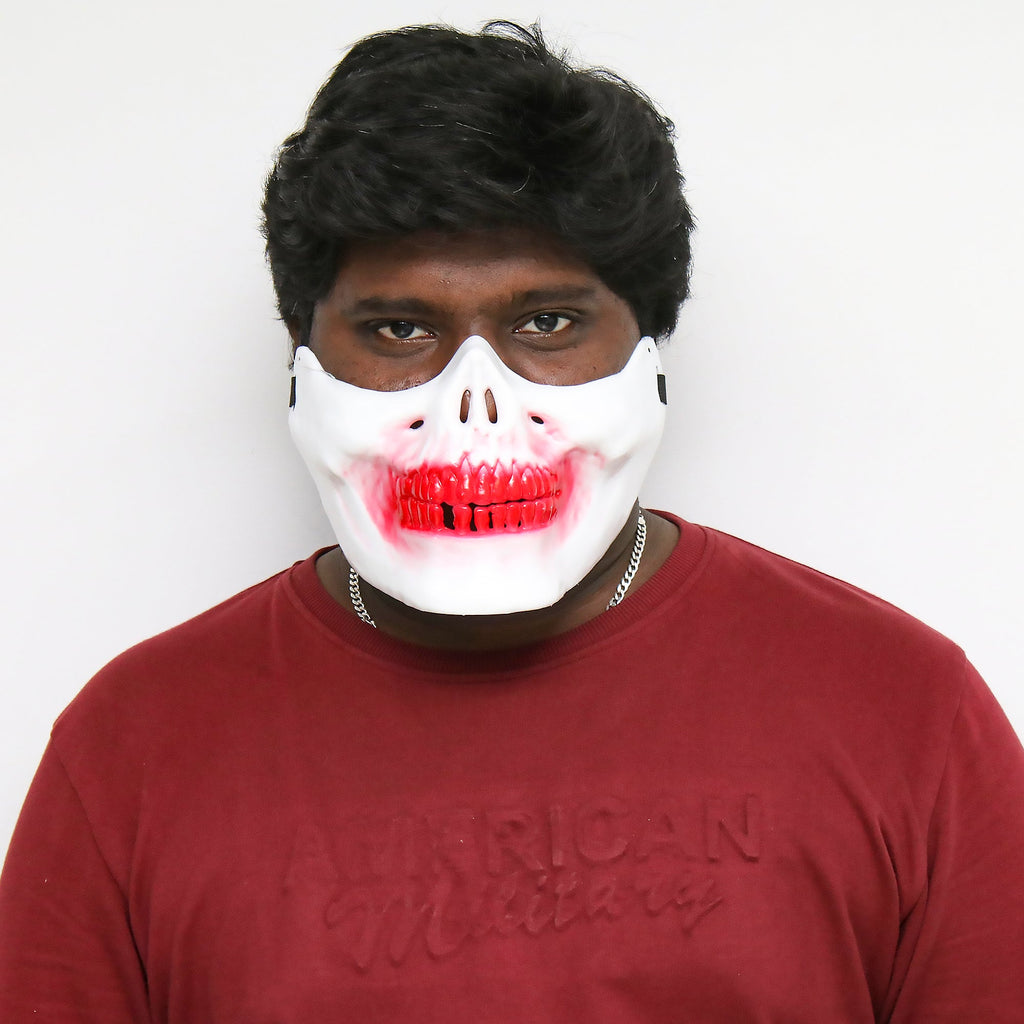 Skull Mouth Moving Mask White | For 14 Years