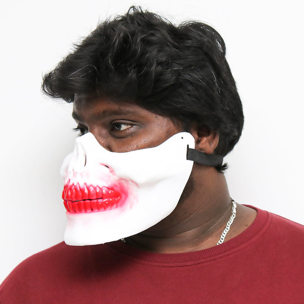Skull Mouth Moving Mask White | For 14 Years