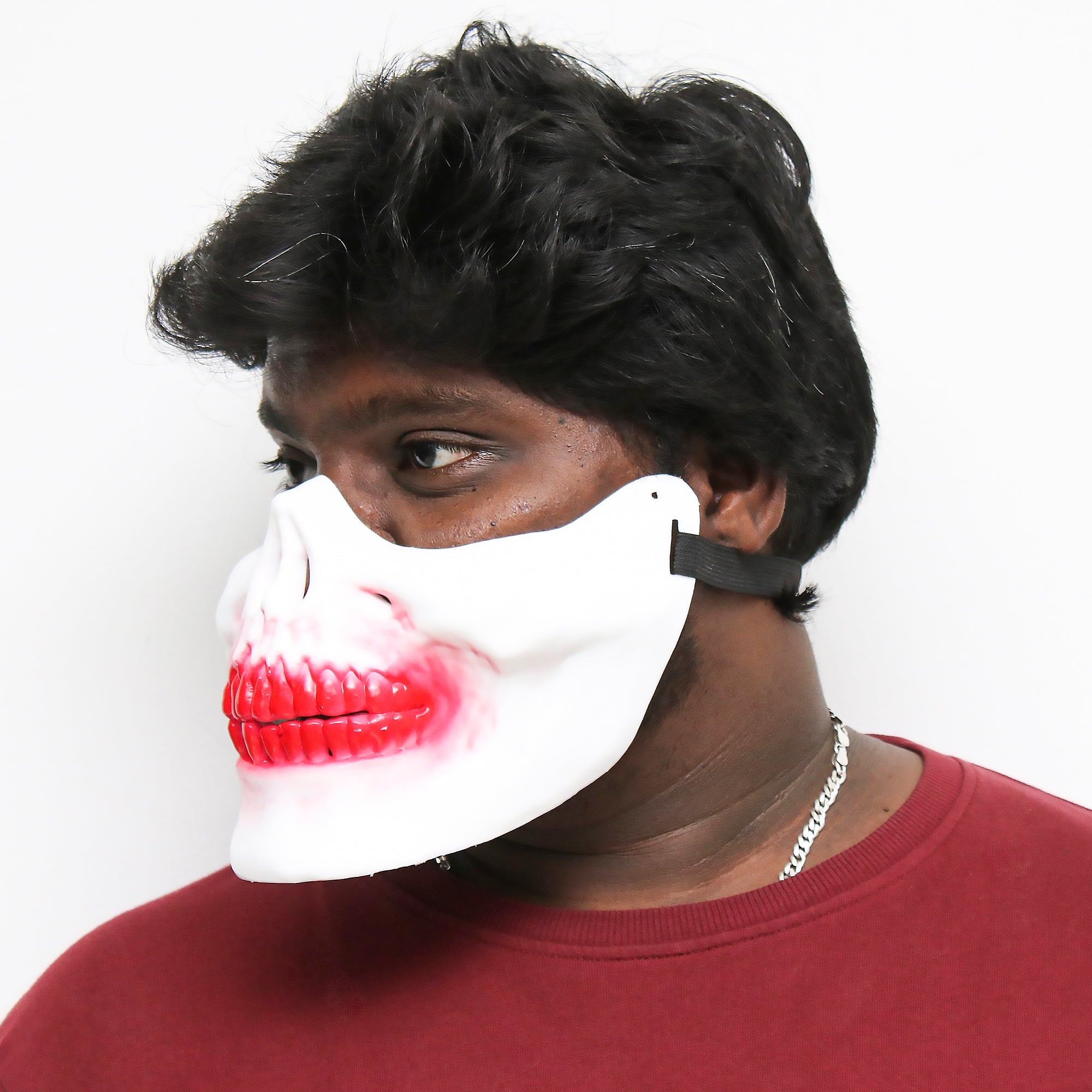 Skull Mouth Moving Mask White | For 14 Years