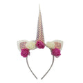Unicorn Headband With Foam Flowers Pink & White