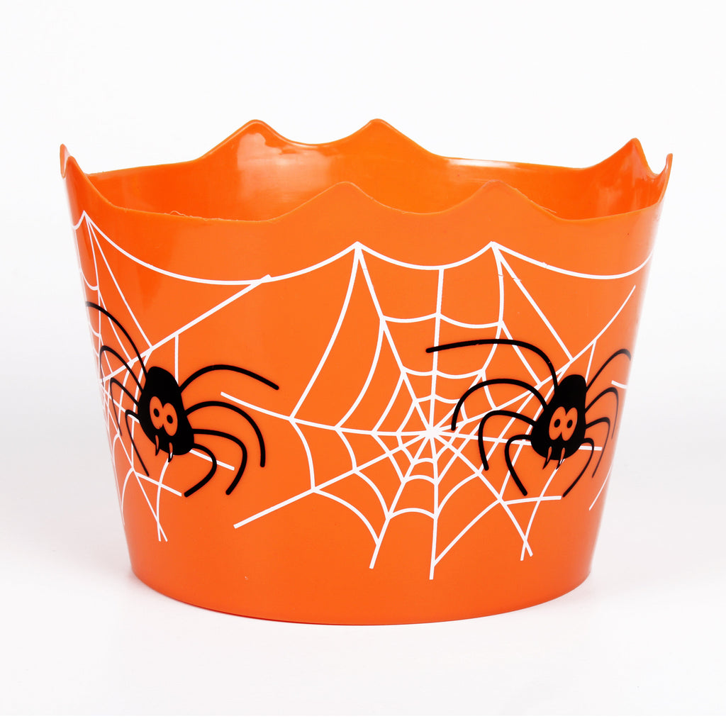 Trick or Treat Candy Bucket 20cm x 14cm - Orange 1pc