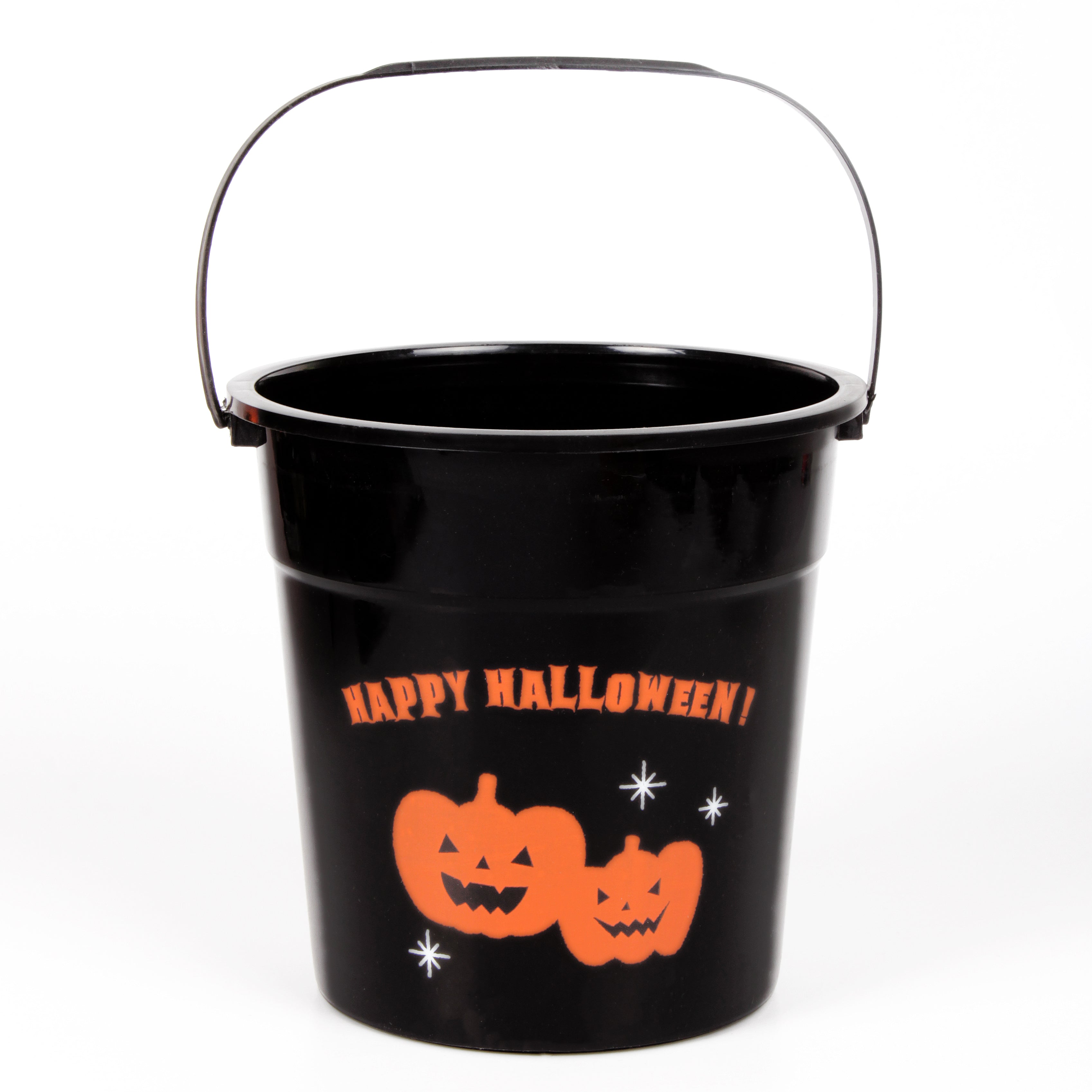 Trick or Treat Bucket - Black 15cm 1pc