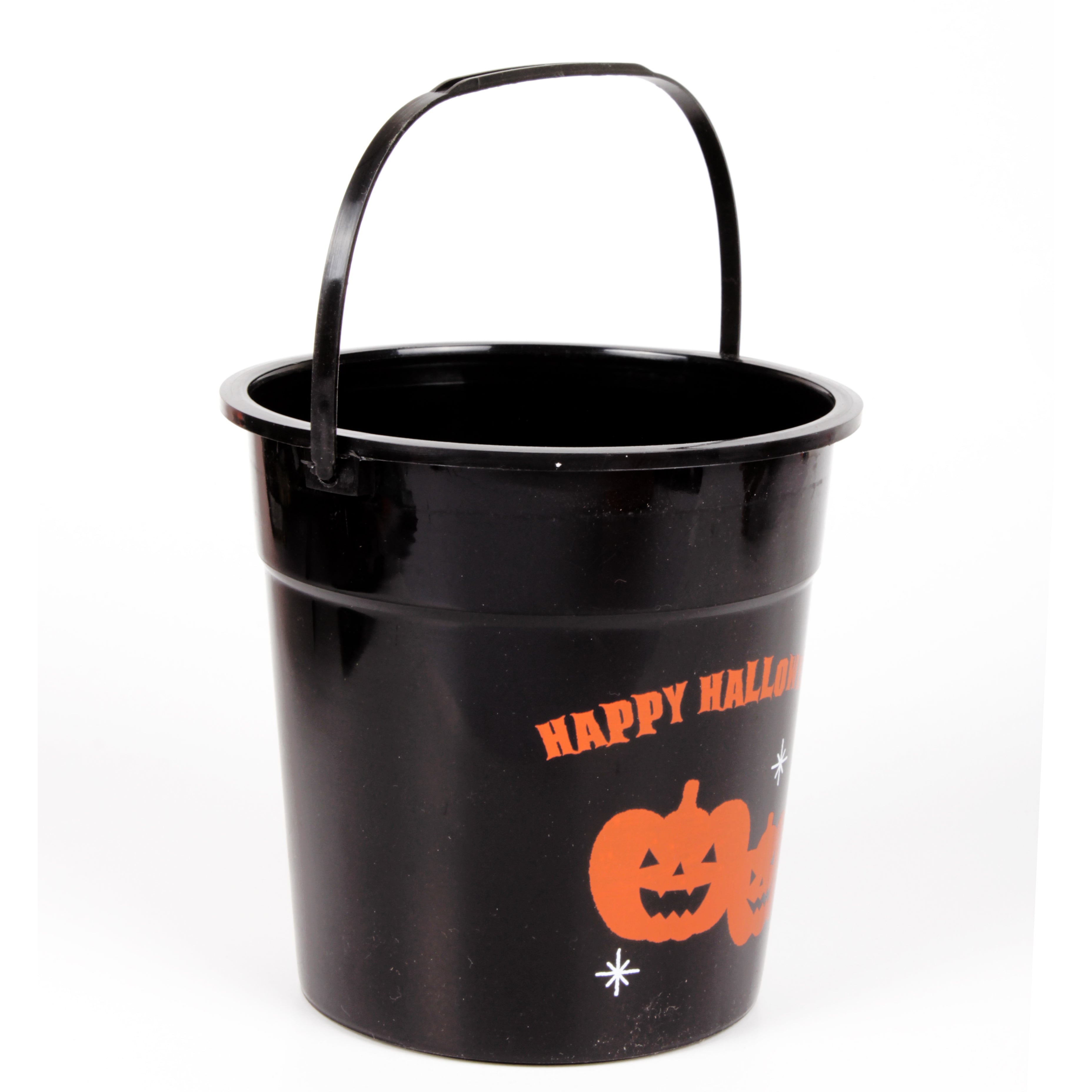Trick or Treat Bucket - Black 15cm 1pc