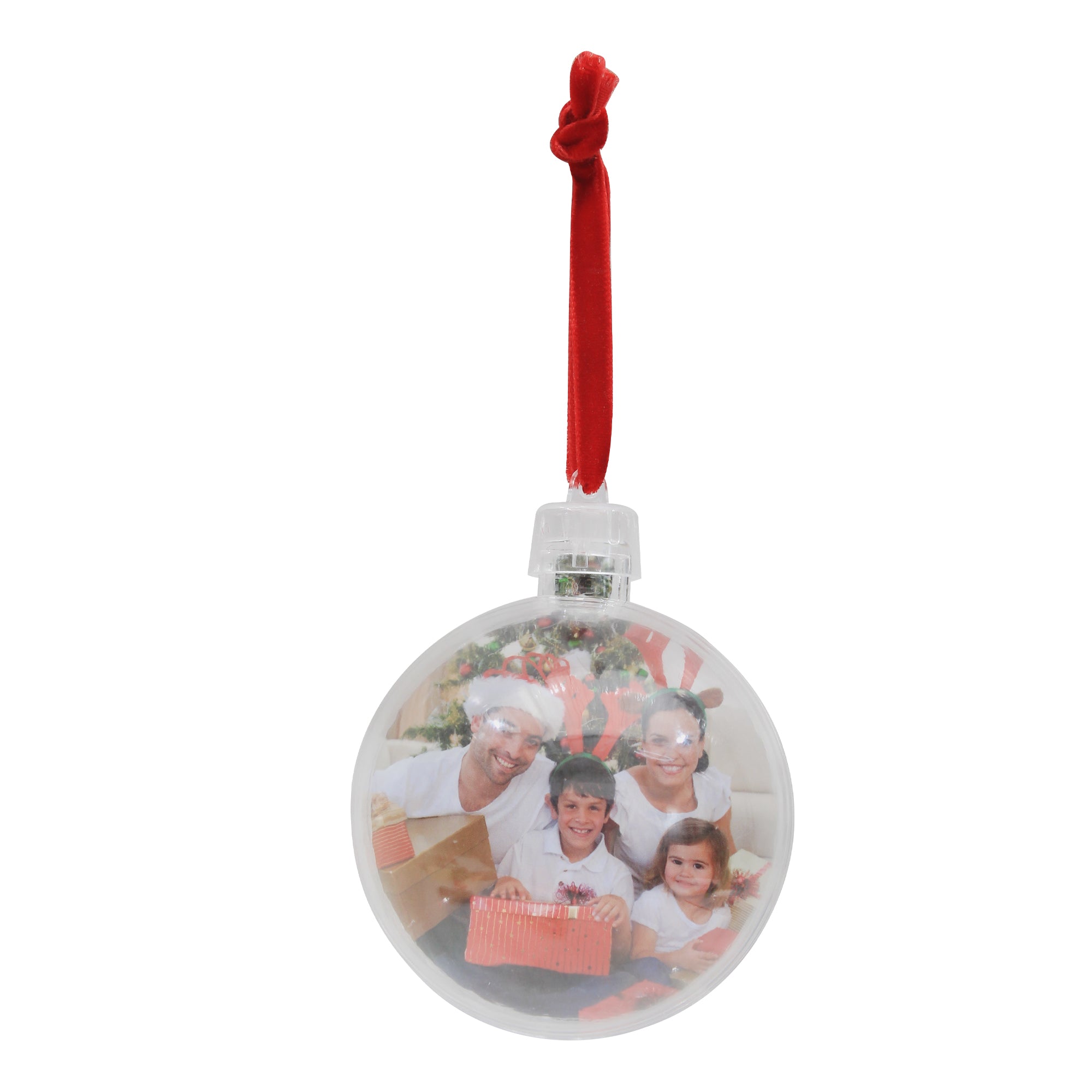 DIY Photo Bauble with Red Loop - 7cm 1pc