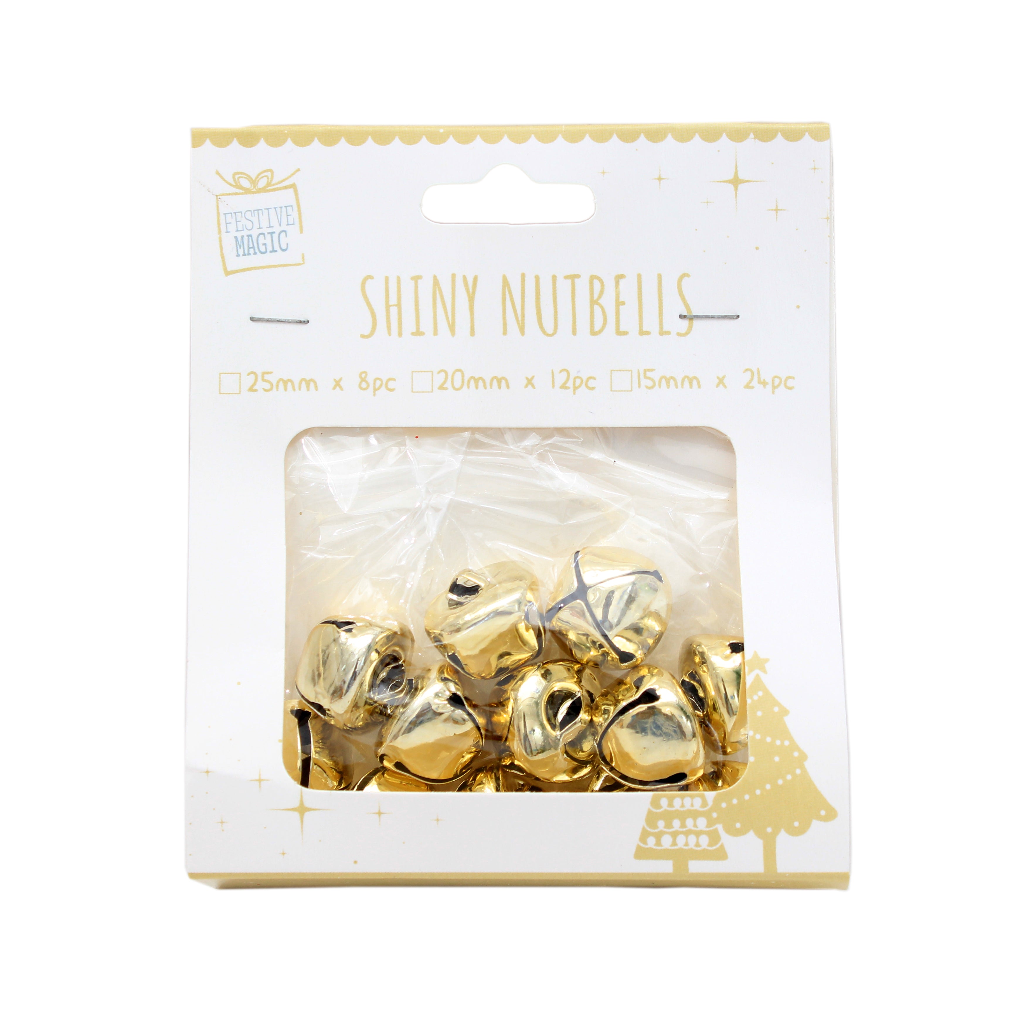 Shiny Metallic Nutbells  - Gold, 1 Pack- Assorted