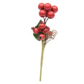 Decorative Glossy Berry Stem- Red, 20cm, 1pc