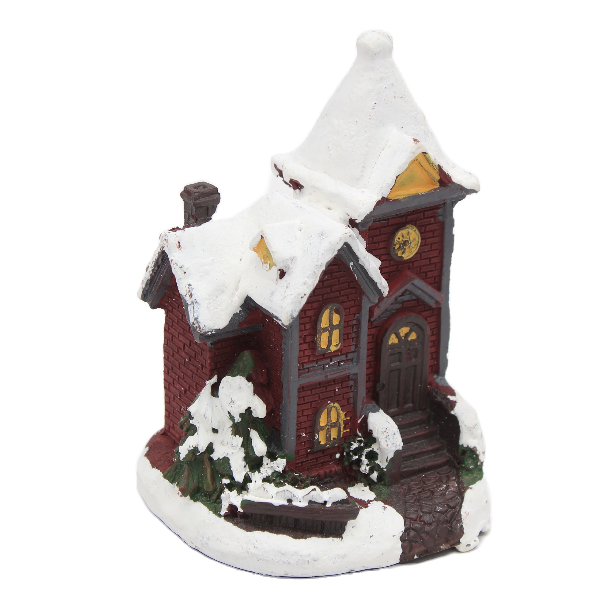 LED Snow Capped Cottage - Assorted Design With Batteries, 1pc L-6CM X W-6CM X H-8CM