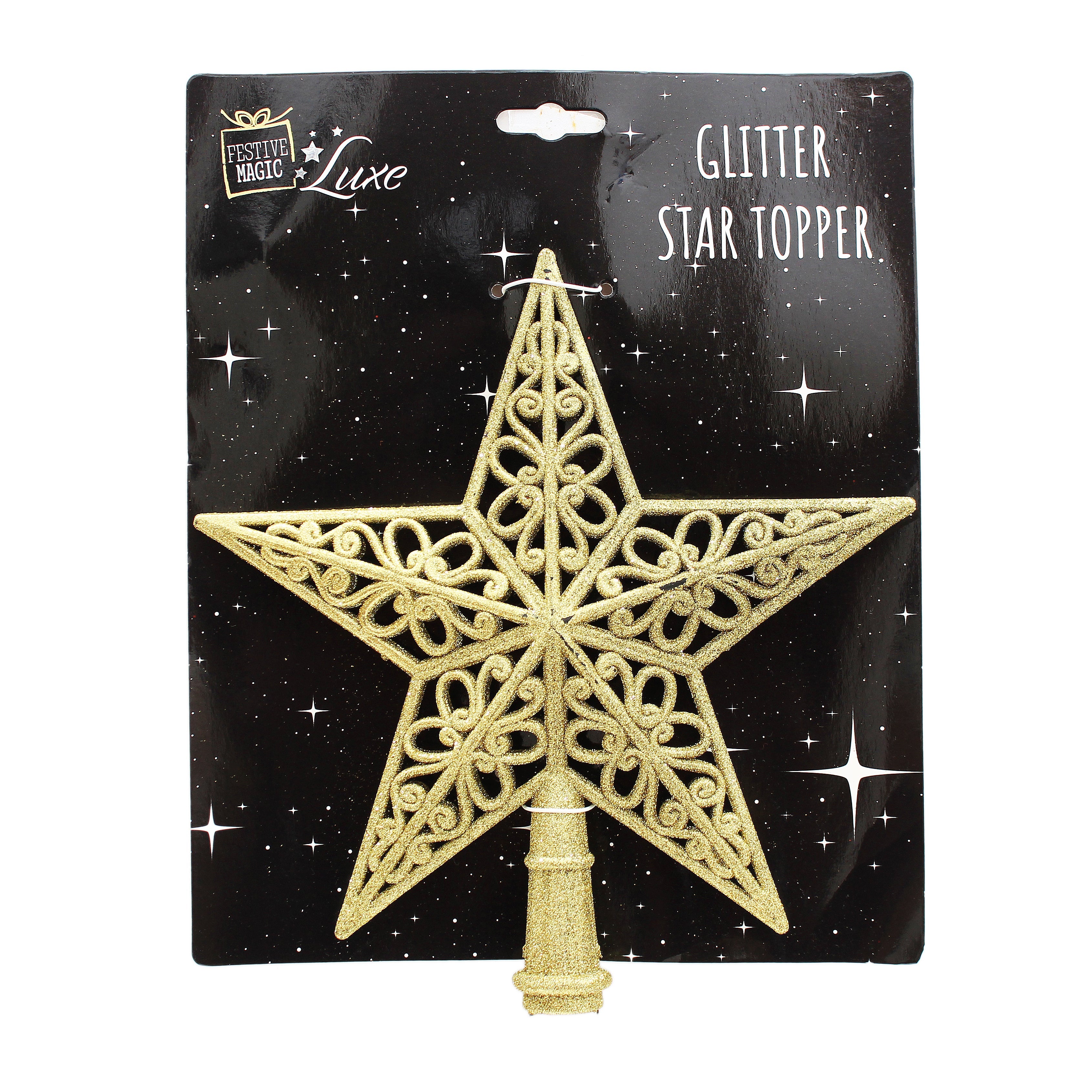 Tree Topper - Star, 20cm, Assorted  Color / Assorted Design 1pc