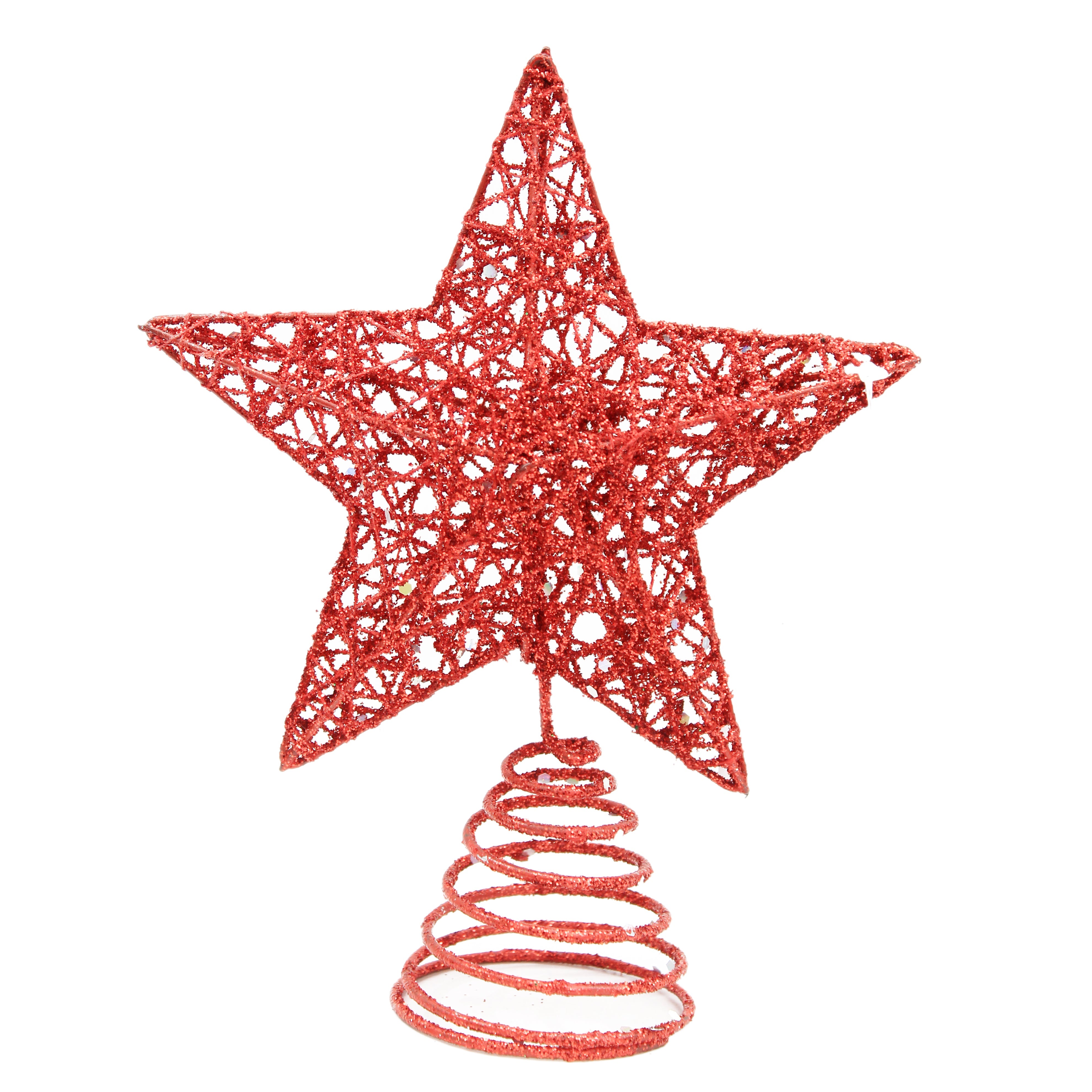 Glitter Tree Topper - Star, Assorted colours , 20cm, 1pc