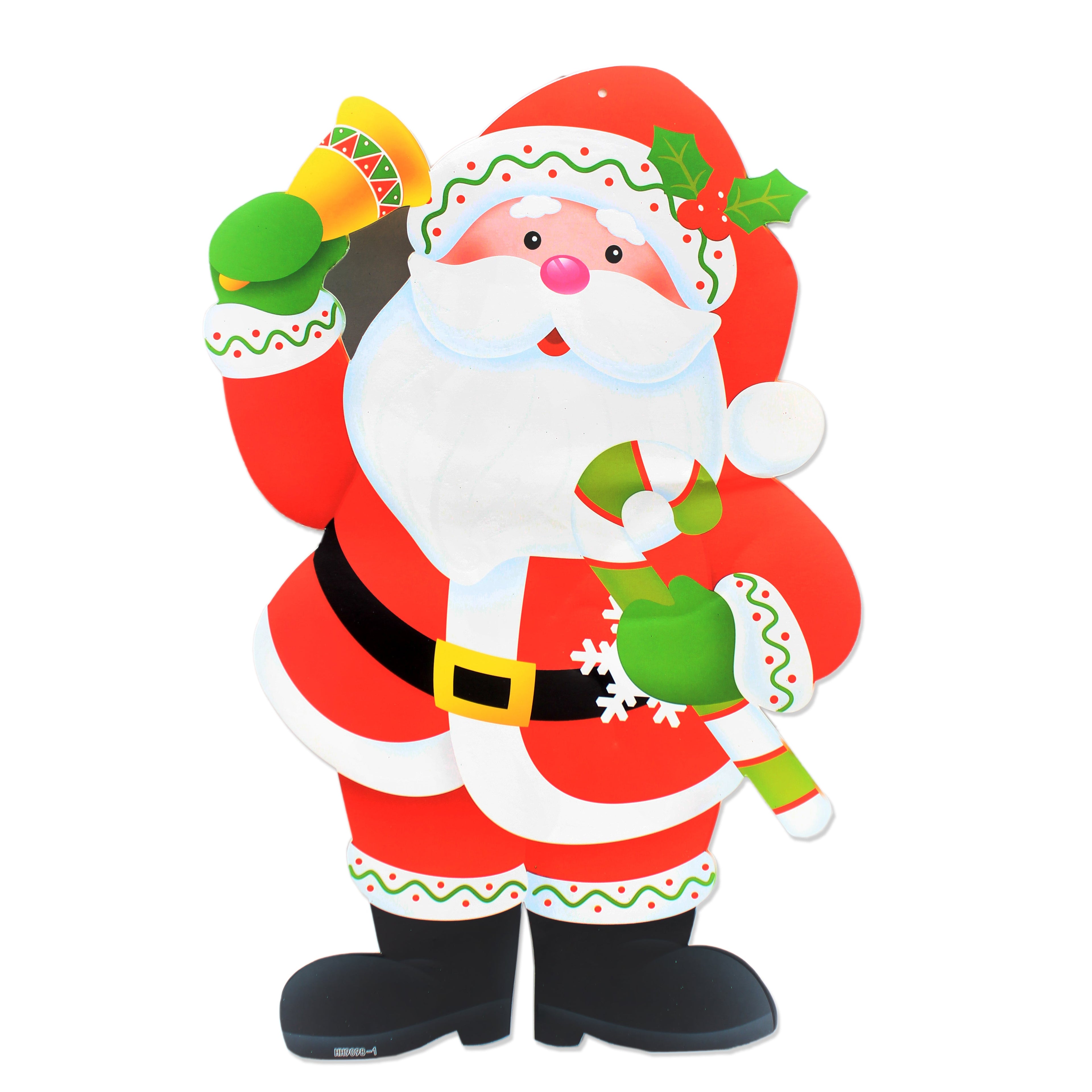 Glitter Santa Hanging Decor - Both side use, 44 X 47cm 1pc