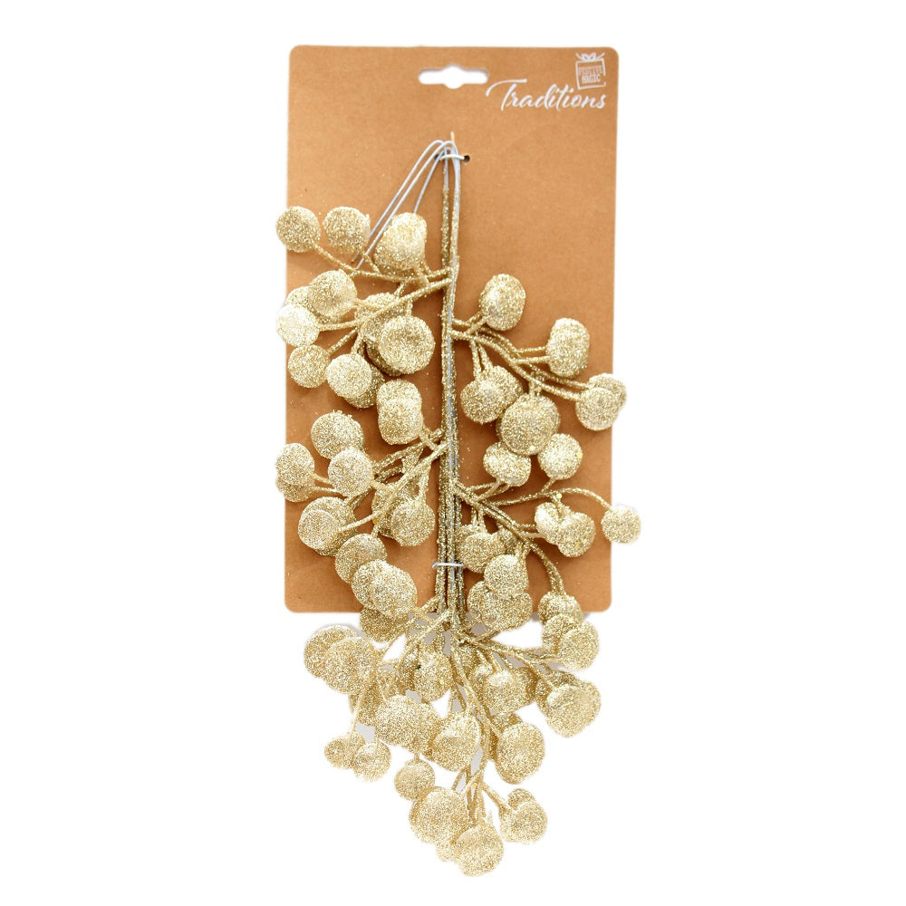 Glitter Leafy Stem - Assorted Design, 3pc