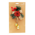 Christmas Tree Decoration - Glitter Poinsettia With Bow And Baubles, 1pc