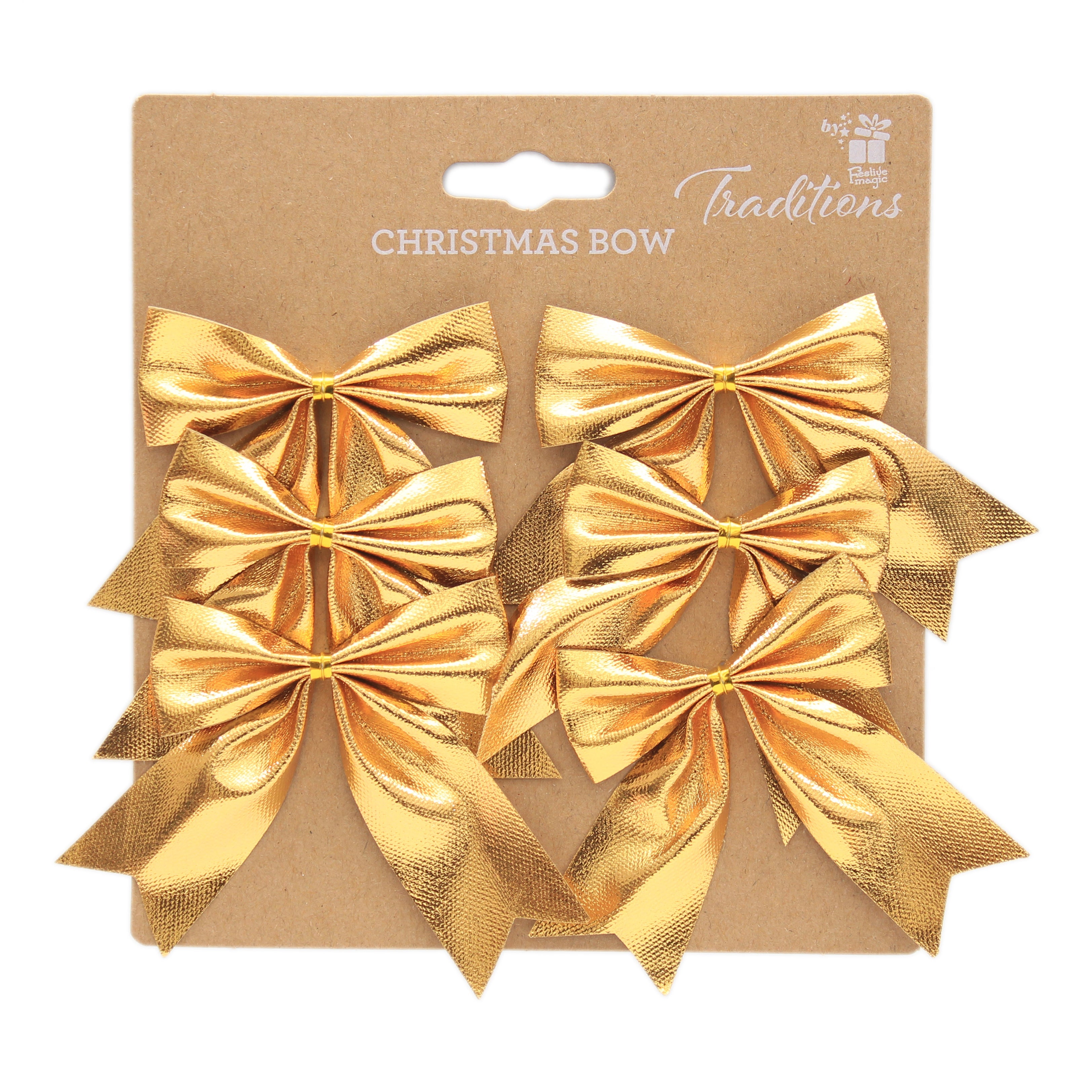 Metallic Mini Bows - Gold, 6pc