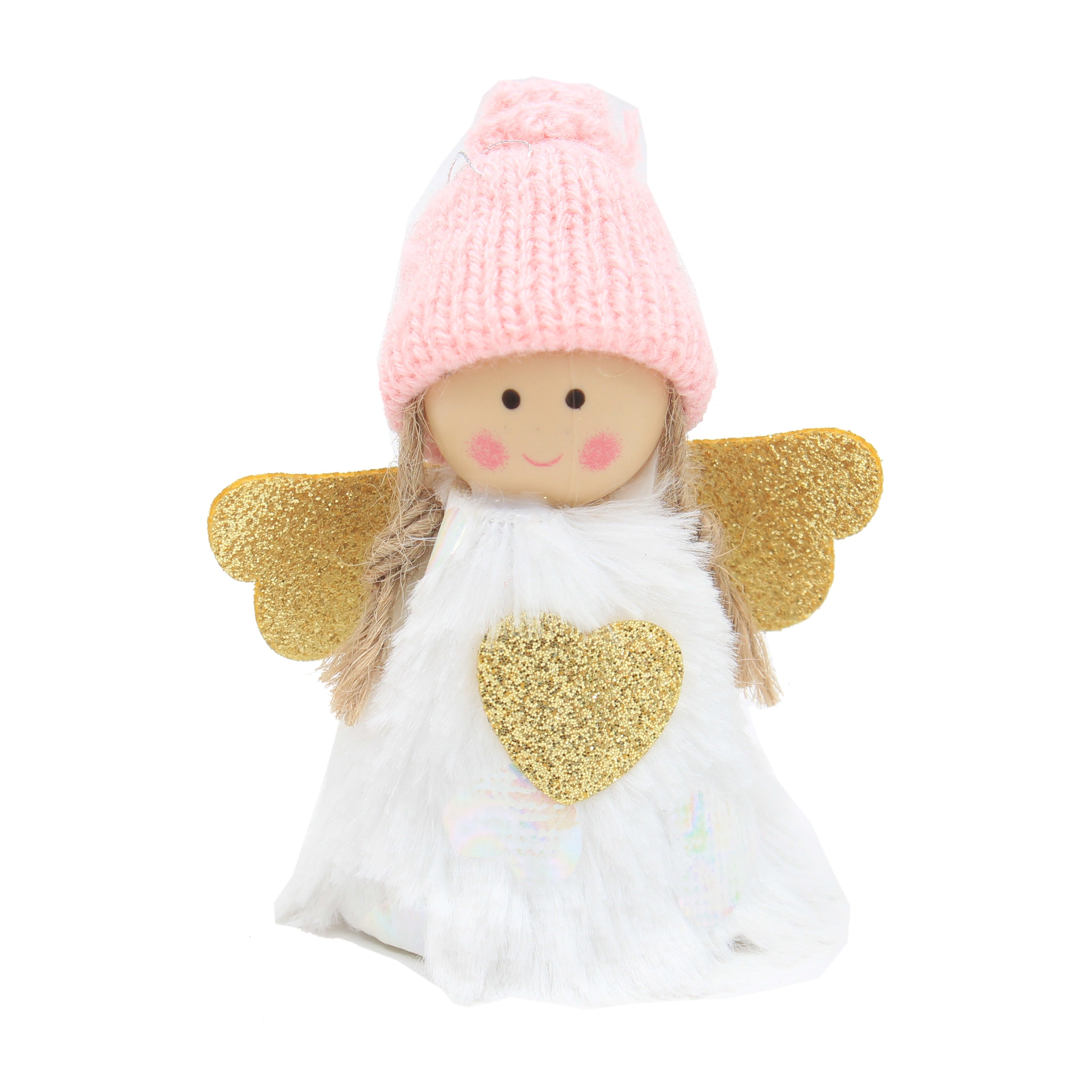 Hanging Mini Angel - Pink Cap And White Body 9cm 1pc UB