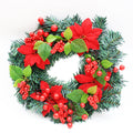 Classic Poinsettia And Berry Wreath - 40cm, 1pc