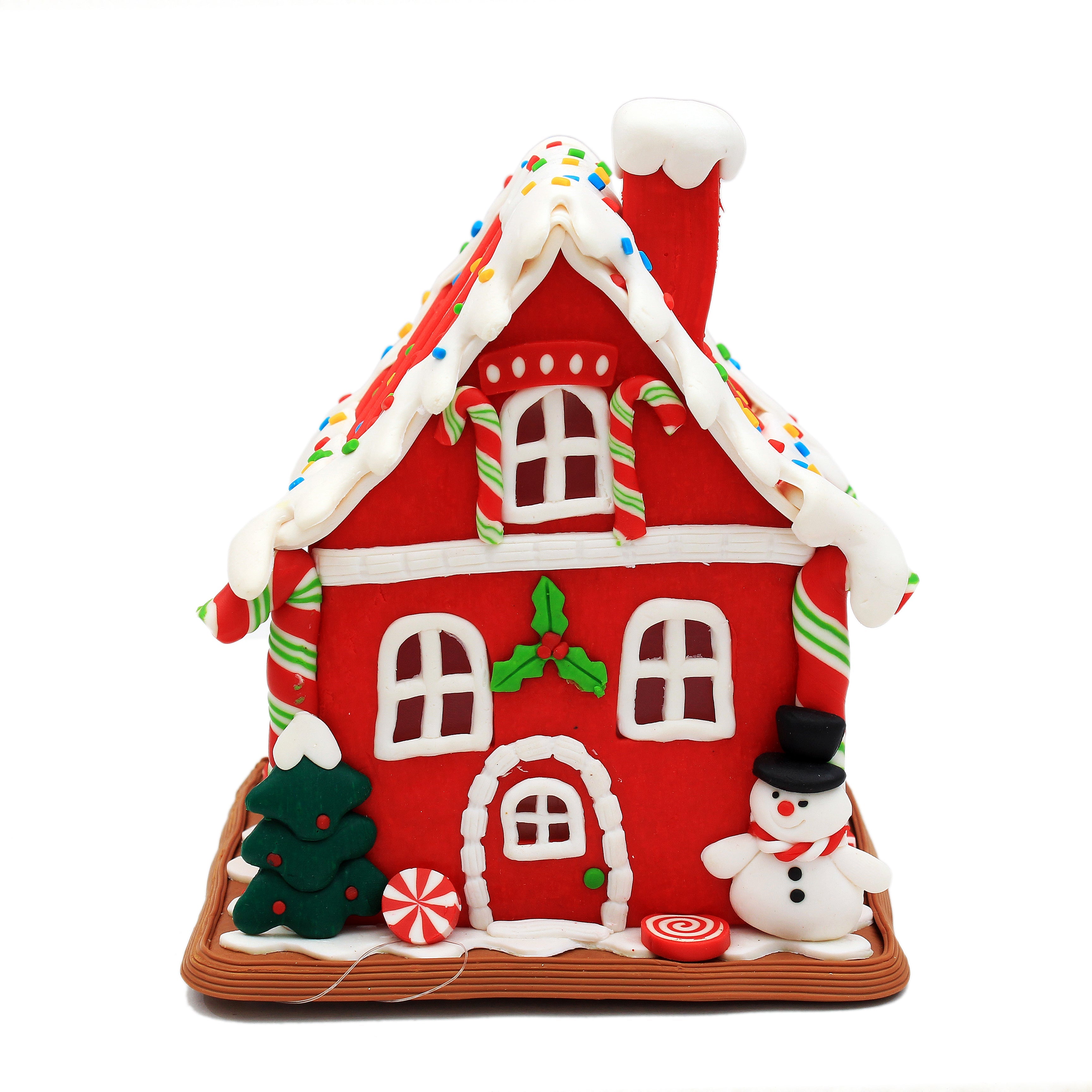 Battery Operated Light Up Christmas Candy House- 13 X 15cm, Assorted Design, 1pc