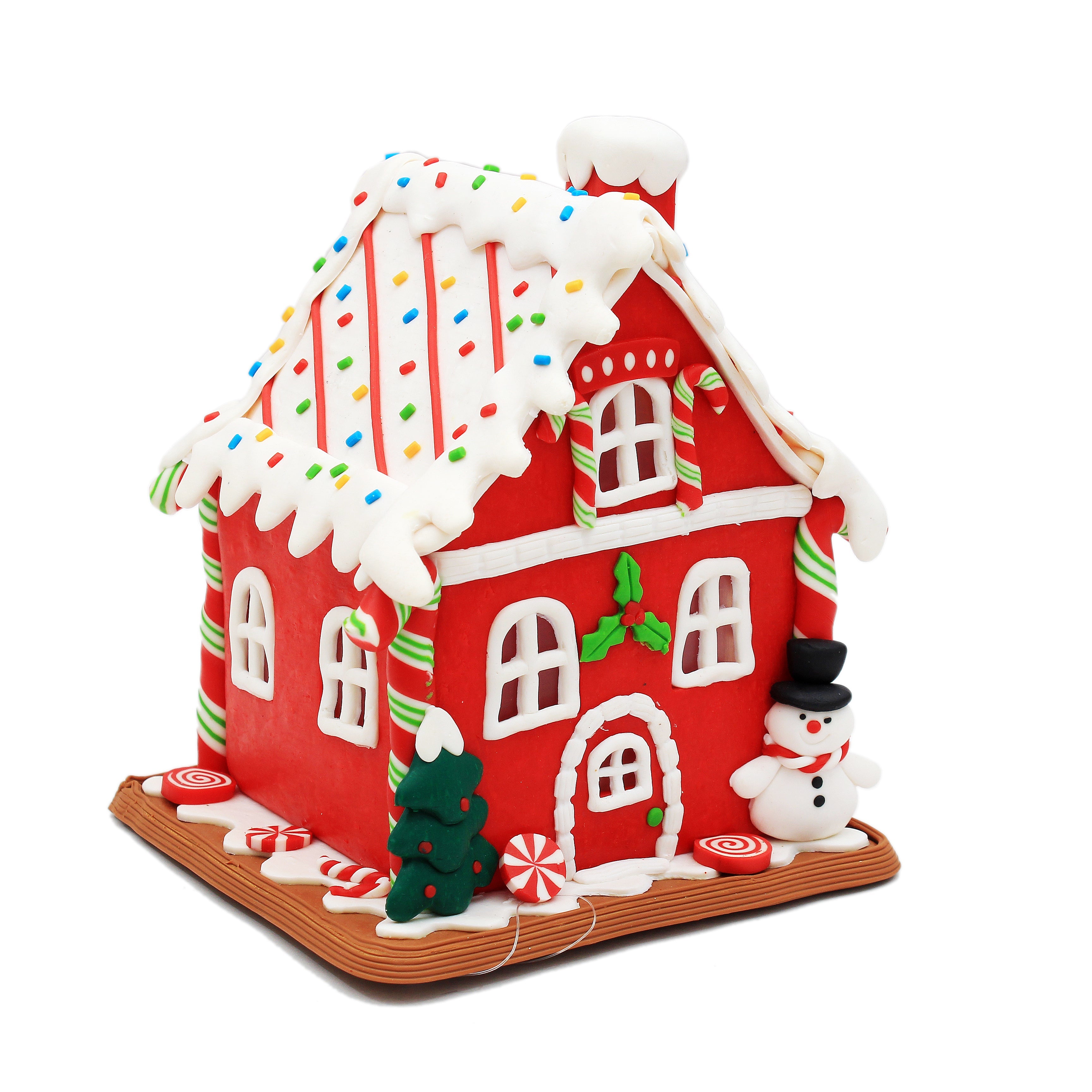 Battery Operated Light Up Christmas Candy House- 13 X 15cm, Assorted Design, 1pc