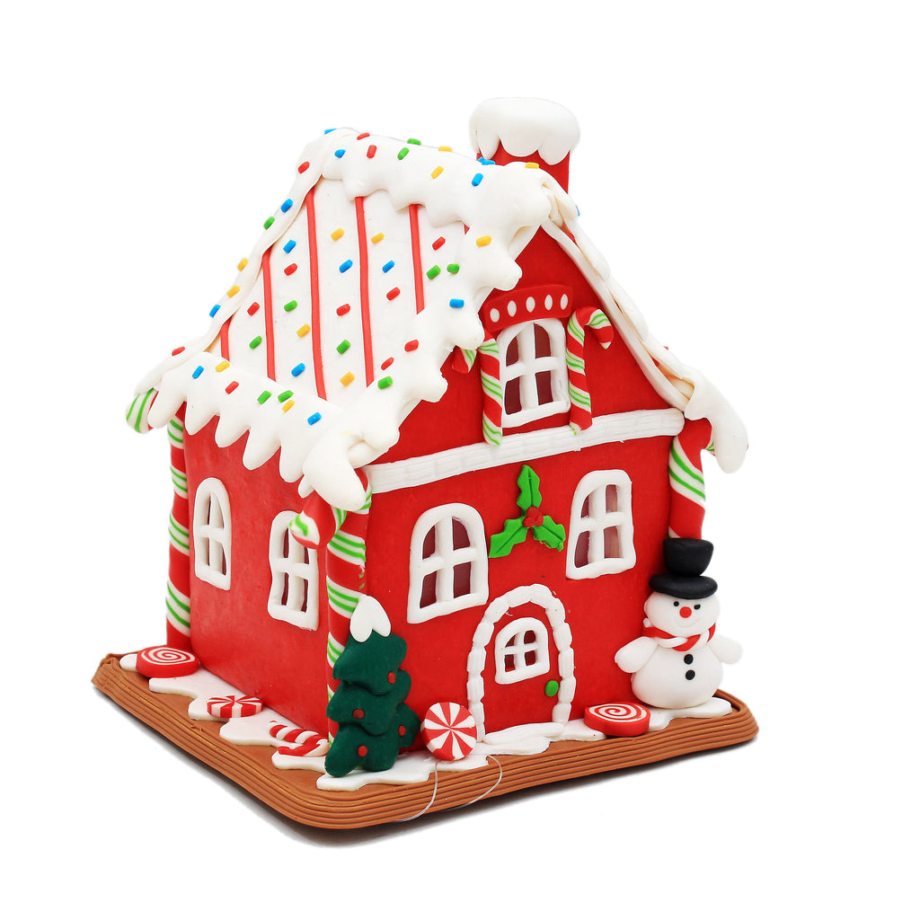 Battery Operated Light Up Christmas Candy House- 13 X 15cm, Assorted Design, 1pc