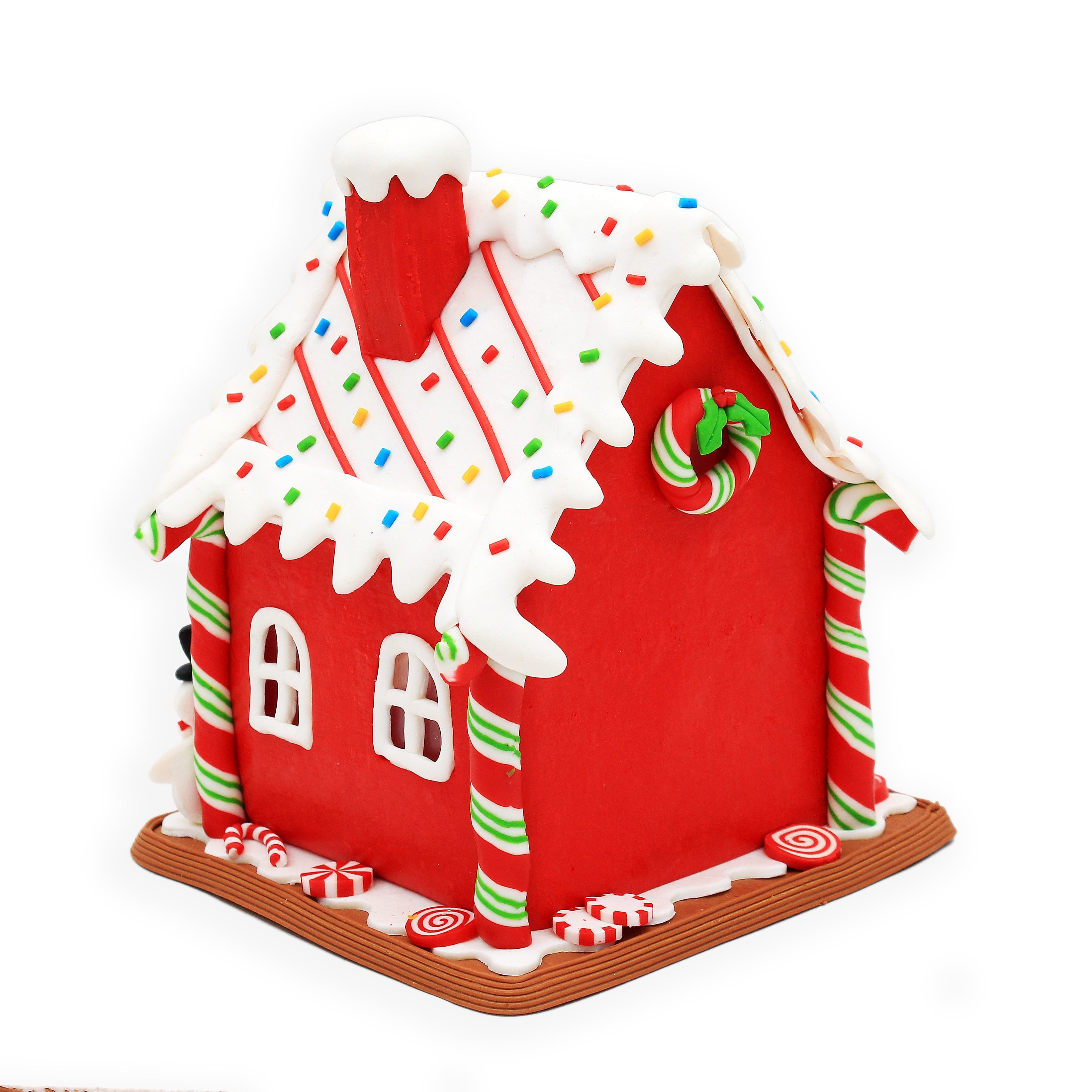 Battery Operated Light Up Christmas Candy House- 13 X 15cm, Assorted Design, 1pc
