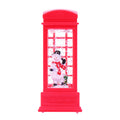 Battery Operated LED Glitter Water Mini Phonebooth, 12cm, 1pc
