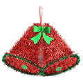 Tinsel Twin Bells Plaque Red 34cm, 1pc