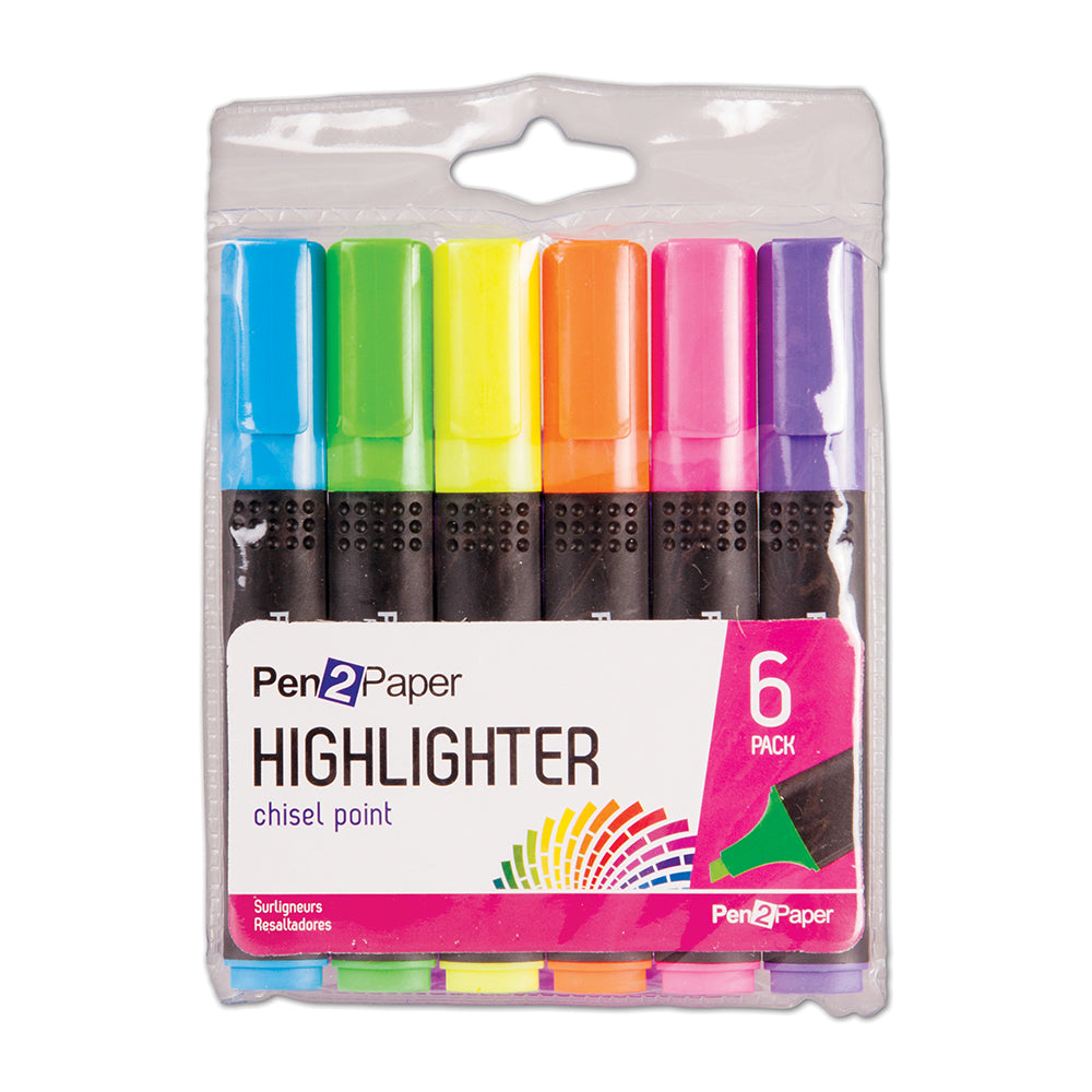 Highlighter Set- Chisel Point, 6 Shades