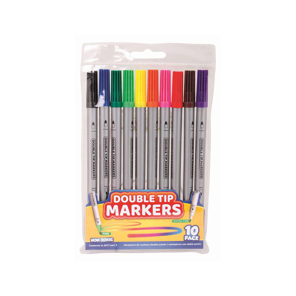 Double Tip Markers Set 3.2Mm/2.1Mm 10 Shades 1Pk Ub