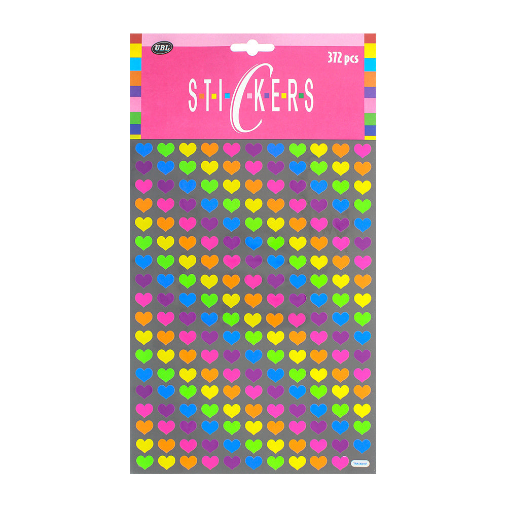 Neon Stickers Hearts Sl0021 Multicolor 2Sheets 372Pc Pbci Ub