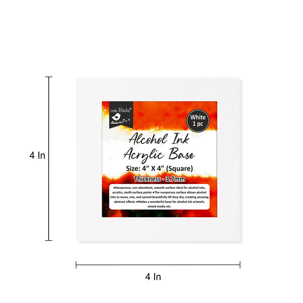 Acrylic Base White 3.7Mm Thickness 4Inch X 4Inch 1Pc Shrink Lb