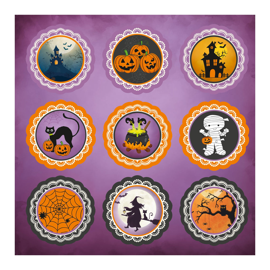 12 x12 inch Printed Cardstock pack- Halloween, 12 Sheets, 12 Designs, 250 gsm